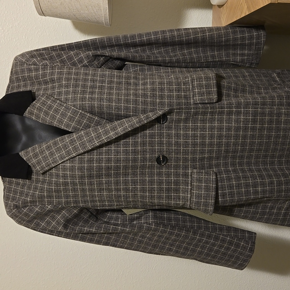 Hem & Thread Plaid Trench Coat NWT - Picture 2 of 8